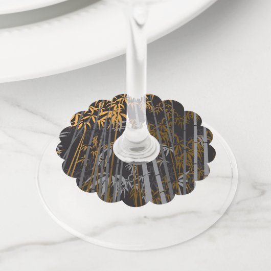 Bamboe 4 wijnglaslabel (Dichtbij)