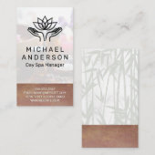 Bamboe achtergrond | Healing Hands Lotus Icon Visitekaartje (Voorkant / Achterkant)