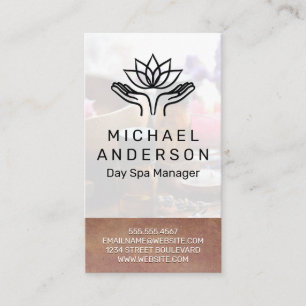 Bamboe achtergrond   Healing Hands Lotus Icon Visitekaartje