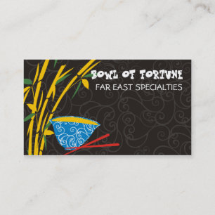 Bamboe Asian food bowl chopsticks visitekaartje... Visitekaartje