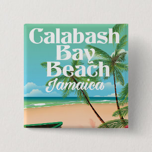 Bamboe Beach Jamaica Vierkante Button 5,1 Cm