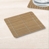 Bamboe Beach Mat Square Paper Onderzetter (Schuin)