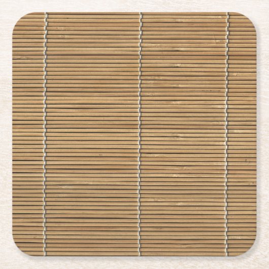 Bamboe Beach Mat Square Paper Onderzetter (Voorkant)