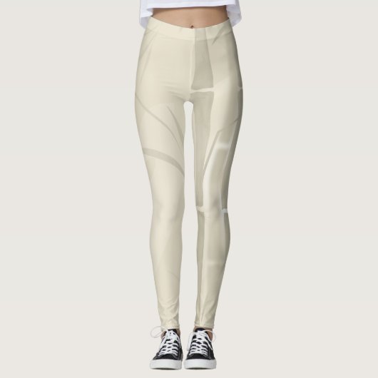 Bamboe, beige achtergrond leggings (Voorkant)