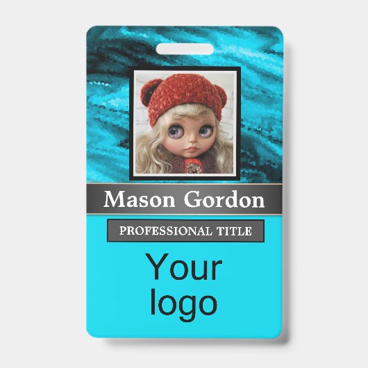 Bamboe, beige achtergrondbadge badge (Front)