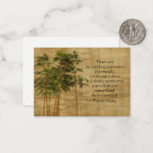  bamboe bladeren dank je kaart notitiekaartje (Voorkant / Achterkant in situ)