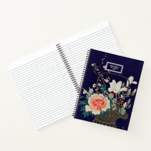 Bamboe bloemmandje Ohara Koson Illustratie Notitieboek