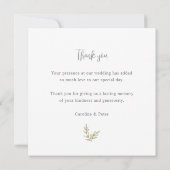 Bamboe Boho Botanisch blad Zacht Elegant groen Bedankkaart (Achterkant)