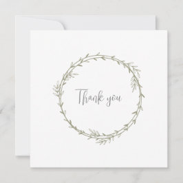 Bamboe Boho Botanisch blad Zacht Elegant groen Bedankkaart