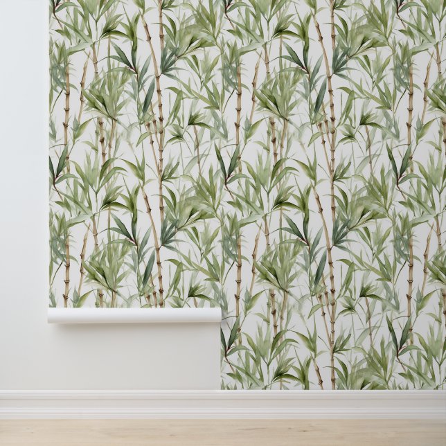 Bamboe Bomen Print Behang (Applicatie)