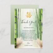 Bamboe bos Chinese bruiloft Bedankkaart (Voorkant / Achterkant)