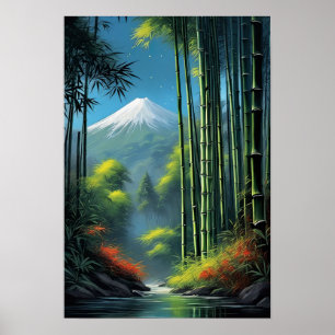 Bamboe Dans, Stroom in het Bos Poster