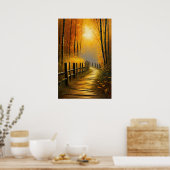 Bamboe elegantie, gouden avond poster (Keuken)