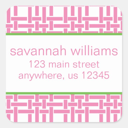 Bamboe en Grosgrain Return Address Labels (Voorkant)