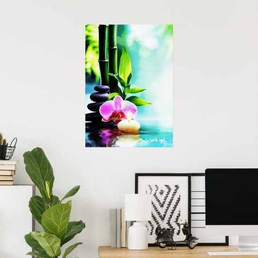 Bamboe en orchidee poster (Thuiskantoor)