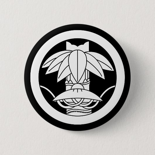 Bamboe en pet met rand in cirkel ronde button 5,7 cm (Voorkant)