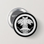 Bamboe en pet met rand in cirkel ronde button 5,7 cm (Voorkant /achterkant)