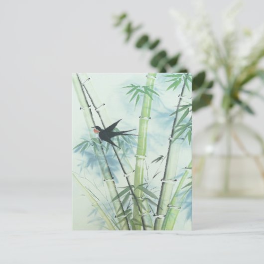 Bamboe Forest - groen Briefkaart (Staand voorkant)