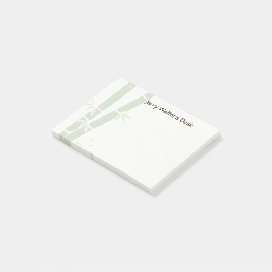 Bamboe gepersonaliseerde Post It Note Pad (Schuin)