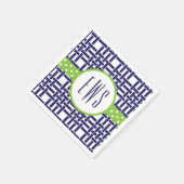 Bamboe & Grosgrain Monogrammed Party Servetten (Hoek)