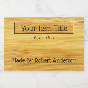 Bamboe Hout Uw Artikel Product Etiket 3"x2"