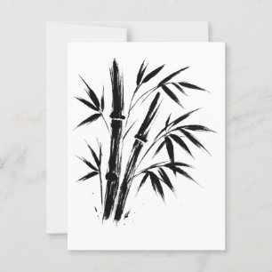 Bamboe Inkt Illustratie – Minimalistisch Zen Brief Briefkaart