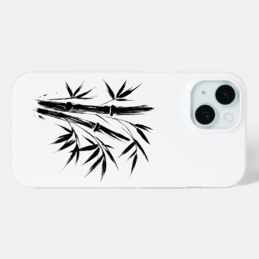 Bamboe Inkt Illustratie – Zen Design op Case-Mate iPhone Case (Achterkant (horizontaal))