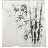 Bamboe inkt schilderij douchegordijn (Voorkant)