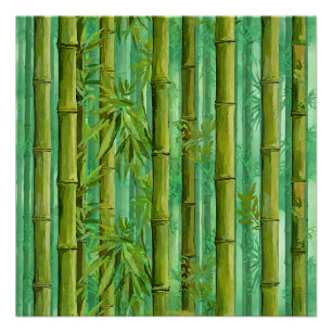 Bamboe Jungle Bos Warm Koel Groen Perfect Poster