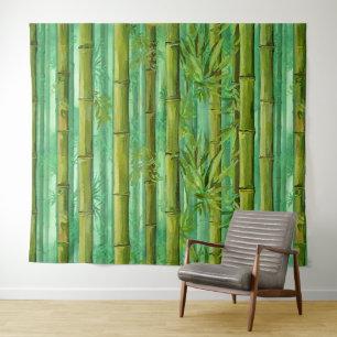 Bamboe Jungle Bos Warm Koel Groen Wandkleed