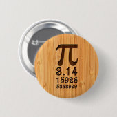 Bamboe look & gegraveerde Pi-nummers Ronde Button 5,7 Cm (Voorkant /achterkant)