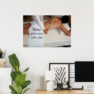 Bamboe massage op ribben poster