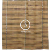 Bamboe Mat met  Logo en tekst Douchegordijn (Voorkant)