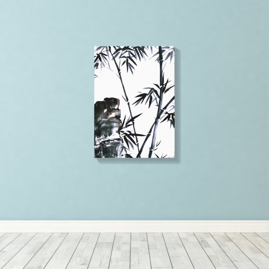 Bamboe met Stone Canvas Afdruk (Insitu (Houten vloer))