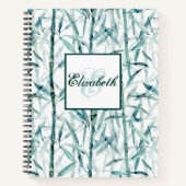 Bamboe, monogram, gepersonaliseerd, notitieboek (Voorkant)