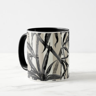 Bamboe Oerwoud Hawaiian Stripe - Zwart en Taupe Mok