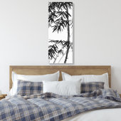 Bamboe - olijfgroen - bw canvas afdruk (Insitu (Slaapkamer))
