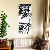 Bamboe - olijfgroen - bw canvas afdruk