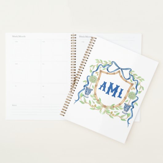 Bamboe & Olive Topiary Crest | Monogram Planner (Display)