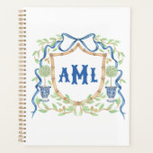 Bamboe & Olive Topiary Crest | Monogram Planner (Voorkant)