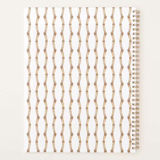 Bamboe & Olive Topiary Crest | Monogram Planner (Achterkant)