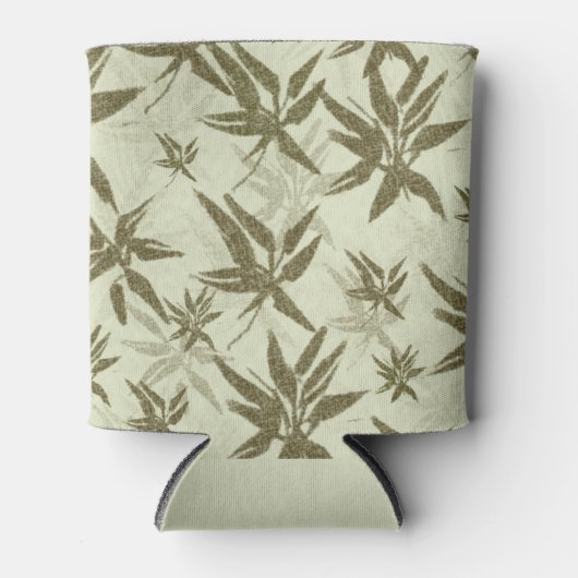 Bamboe op beige vellen - naadloos oppervlaktepatro blikjeskoeler (Voorkant)