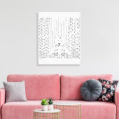 Bamboe Panda Doodle 6 Canvas Afdruk (Insitu (Woonkamer))