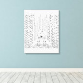 Bamboe Panda Doodle 6 Canvas Afdruk (Insitu (Houten vloer))