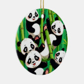 Bamboe Panda Keramisch Ornament (Rechts)