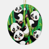 Bamboe Panda Keramisch Ornament (Links)