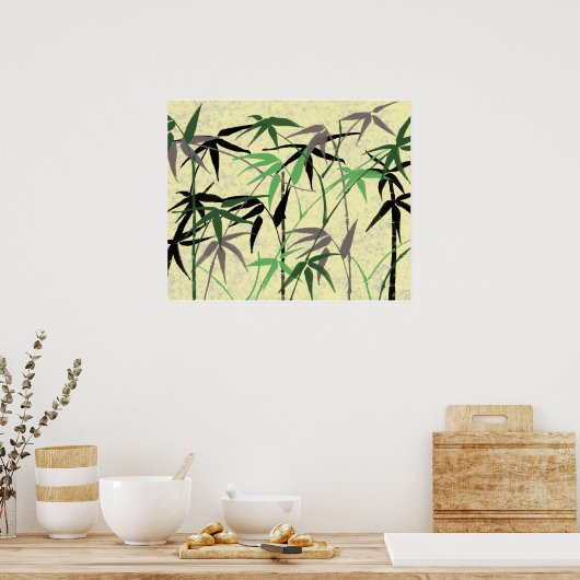 Bamboe Pattern, Bamboe Leaves, Bamboo Shoots Poster (Keuken)