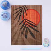 Bamboe & Rode Maan Tropische Aangepaste Template Flyer (Enkel)