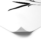 Bamboe Silhouette Background Sjabloon Blank Black Poster (Hoek)