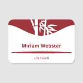 Bamboe Silhouette Life Coach Rood & Wit Naamplaatje (Voorkant)